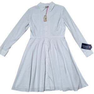NEW Cremieux Emily Shirt Dress Womens Size 8 Casual White Lined Cotton Button